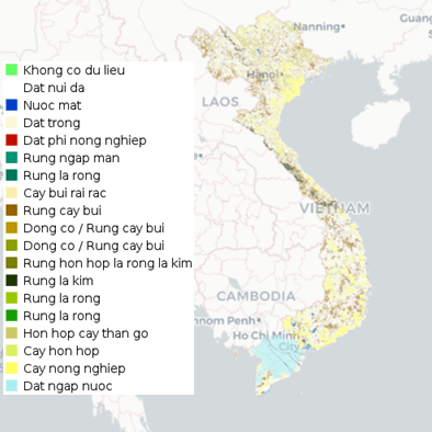 Bản đồ lớp phủ thực vật Việt Nam 2009